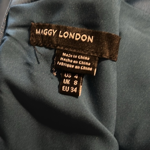 Maggy London Elegant Blue Dress Size 4 - Picture 4 of 5